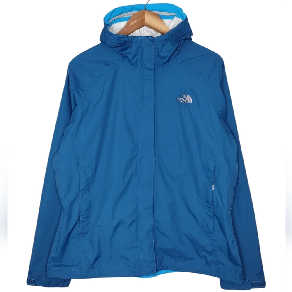 The North Face HyVent DT Nylon Blue Full-Zip Rain Windbreaker Jacket Sz L - Picture 1 of 16